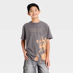 Boys' Five Nights at Freddy's Oversized Front and Back Graphic T-Shirt - Gray XL