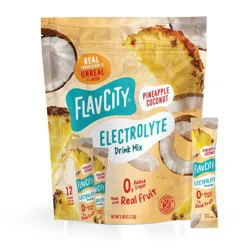 FlavCity Hydration Electrolyte Supplement Powder - Pineapple Coconut - 3.9oz/12ct