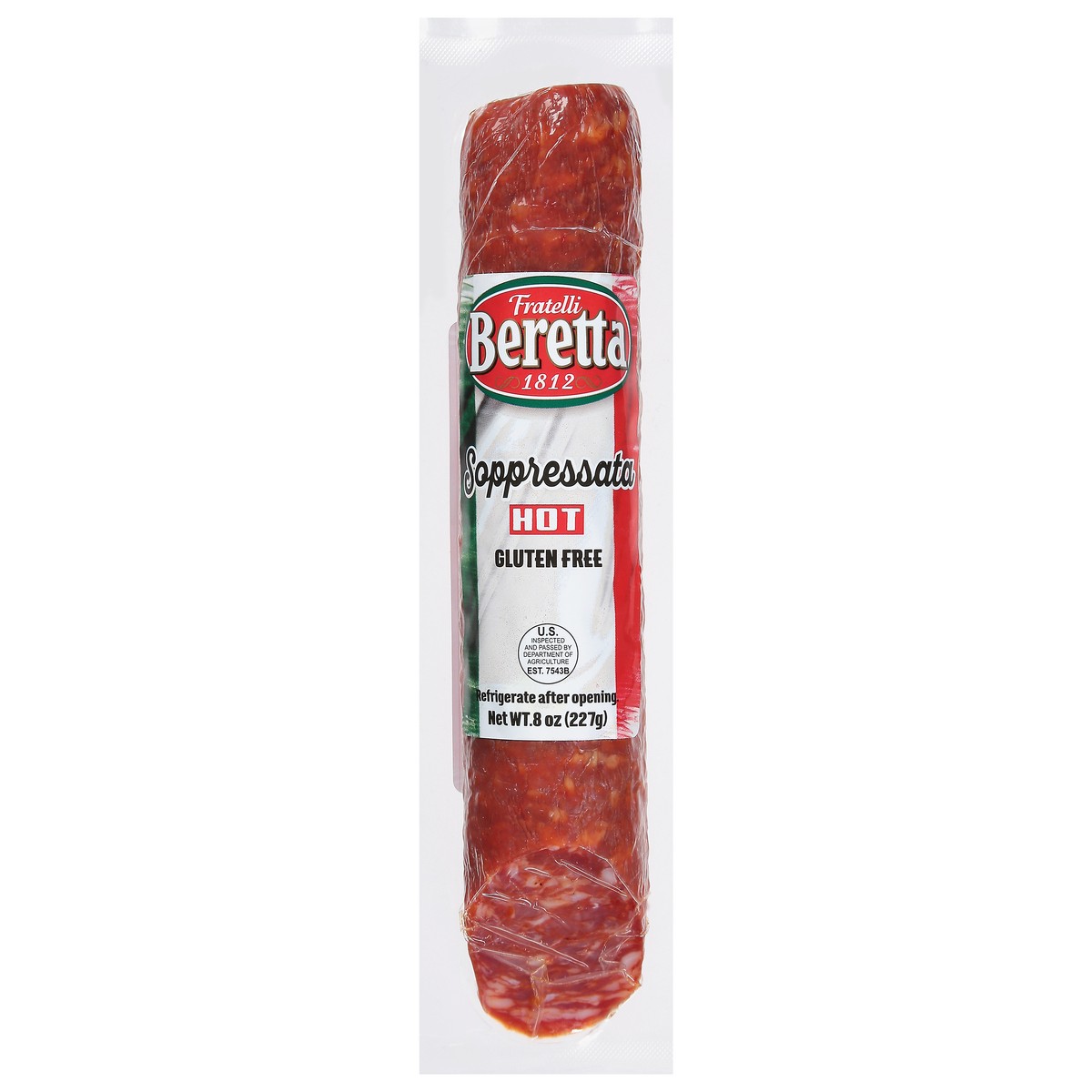 slide 1 of 9, Fratelli Beretta Gluten Free Hot Soppressata 8 oz, 8 oz