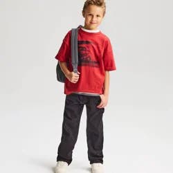 Boys' Short Sleeve 100% Cotton Car Oversized Graphic T-Shirt - Cat & Jack™ Red S