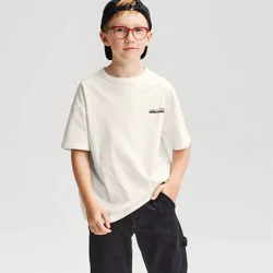 Boys' Short Sleeve 100% Cotton Gamer Oversized Graphic T-Shirt - Cat & Jack™ Cream S