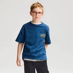 Boys' Short Sleeve 100% Cotton E-Bike Oversized Graphic T-Shirt - Cat & Jack™ Dark Blue XL