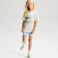 Girls' Short Sleeve 100% Cotton 'Little Women' Oversized Graphic T-Shirt - Cat & Jack™ Cream S