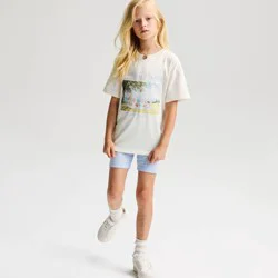 Girls' Short Sleeve 100% Cotton 'Little Women' Oversized Graphic T-Shirt - Cat & Jack™ Cream L