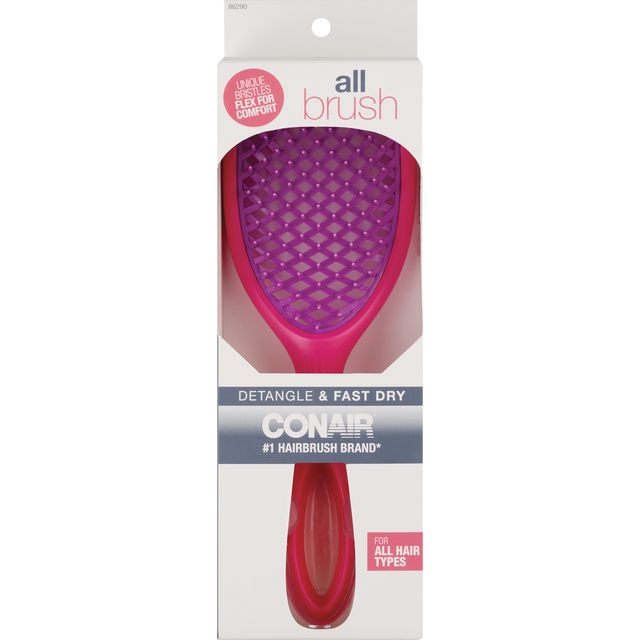 slide 1 of 1, Conair Vented Paddle Allbrush, Pink, 1 ct
