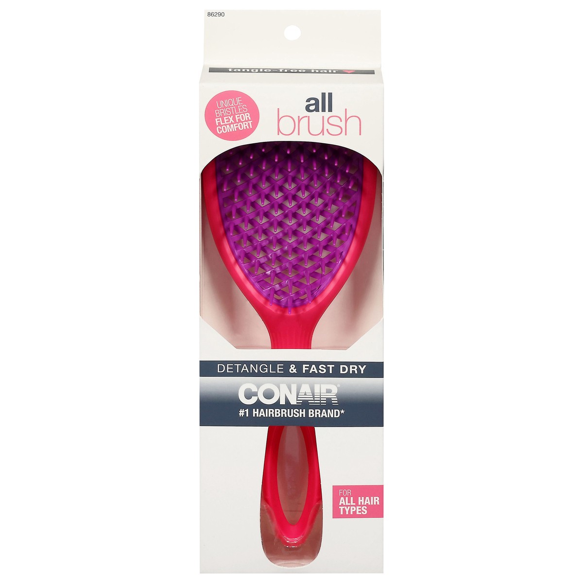 slide 1 of 13, Conair Vented Paddle Allbrush, Pink, 1 ct