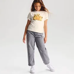Girls' Short Sleeve Halloween 'Puppy Pumpkins' Oversized Graphic T-Shirt - Cat & Jack™ Cream XL
