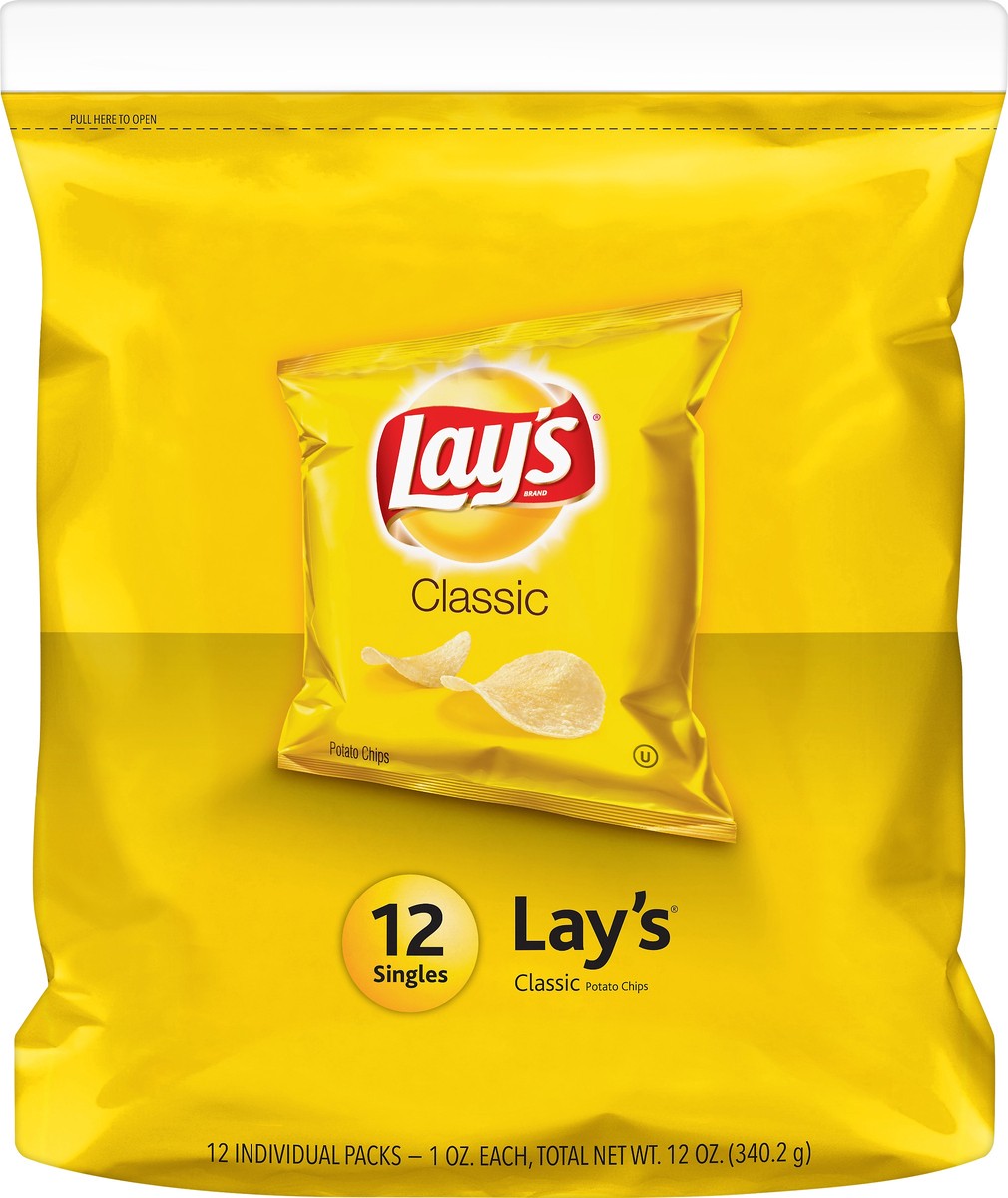 slide 1 of 3, Lay's 12 Packs Classic Potato Chips 12 ea, 12 ct