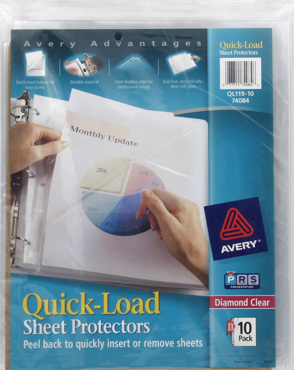 slide 4 of 4, Avery Quick Load Sheet Protect, 10 ct