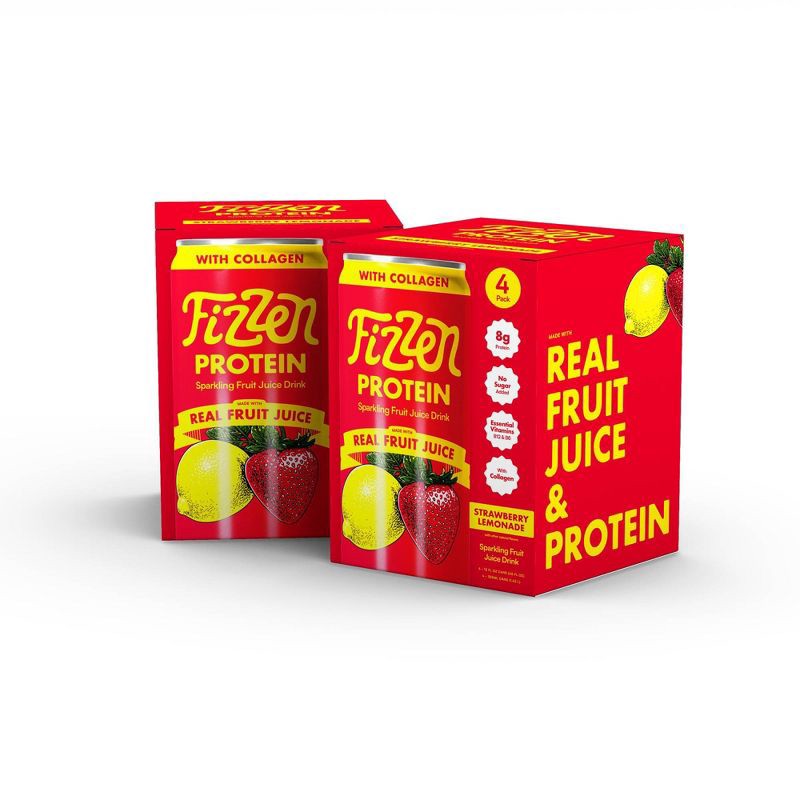 Fizzen Strawberry Lemon Protein Sparkling Fruit Juice - 12 fl oz