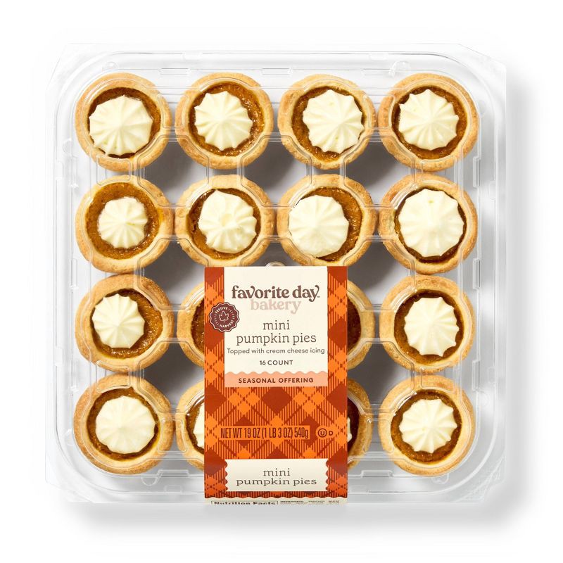 slide 1 of 4, Mini Pumpkin Pies - 19oz/16ct - Favorite Day™, 19 oz; 16 ct