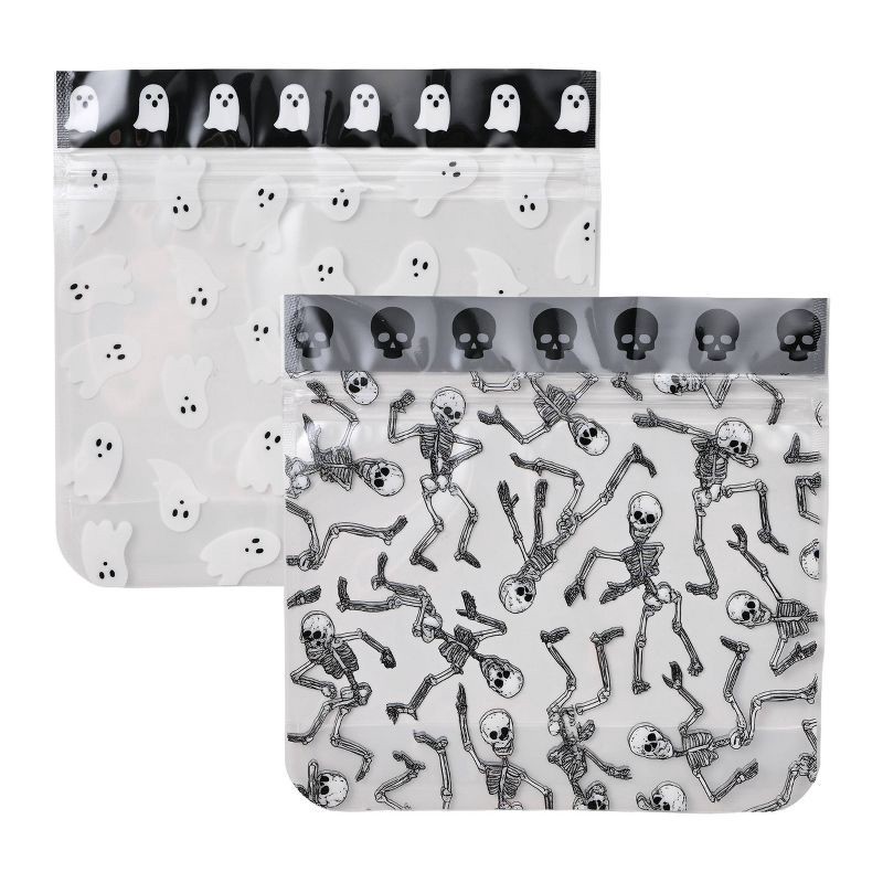 slide 1 of 5, Cook With Color 20pk Ghosts Halloween Zip Top Treat Bags, 20 ct