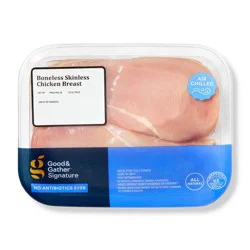 No Antibiotics Ever Air Chilled Boneless Skinless Chicken Breast - 0.75-1.90lbs - price per lb. - Good & Gather™