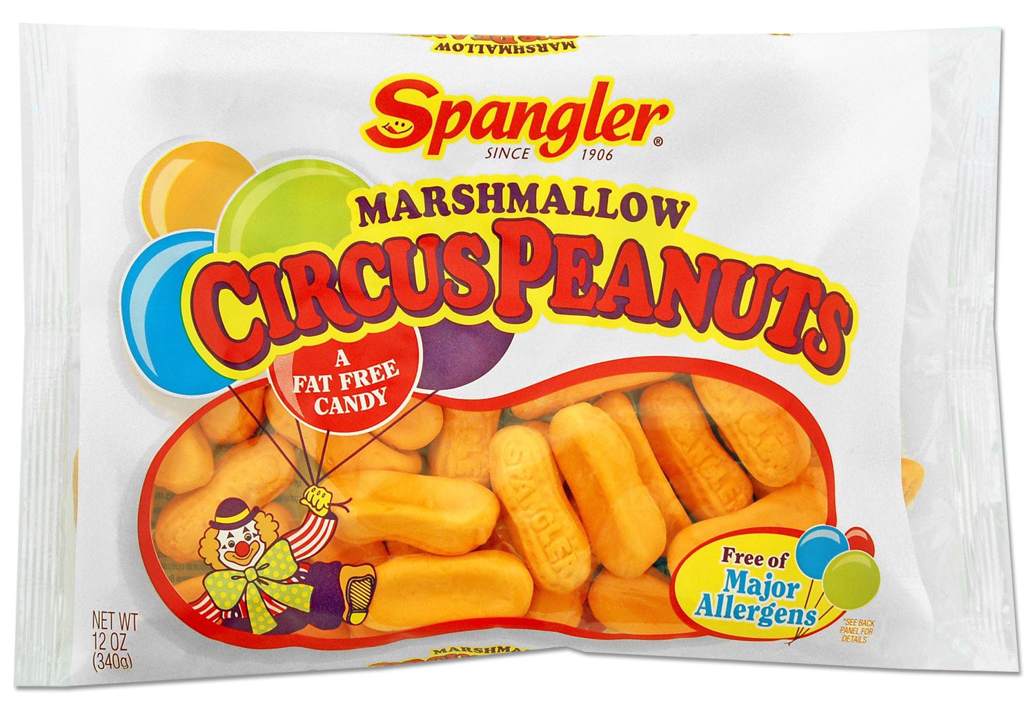 slide 1 of 2, Spangler Marshmallow Circus Peanuts 12 oz, 12 oz