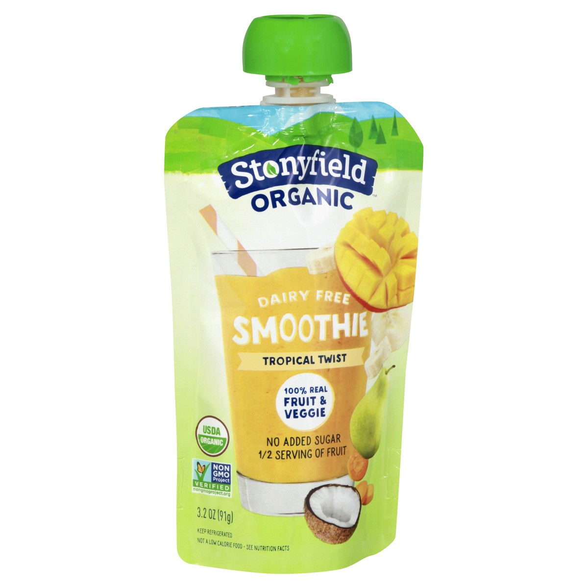 slide 10 of 10, Stonyfield Organic Dairy Free Tropical Twist Smoothie 3.2 oz. Pouch, 3.2 oz