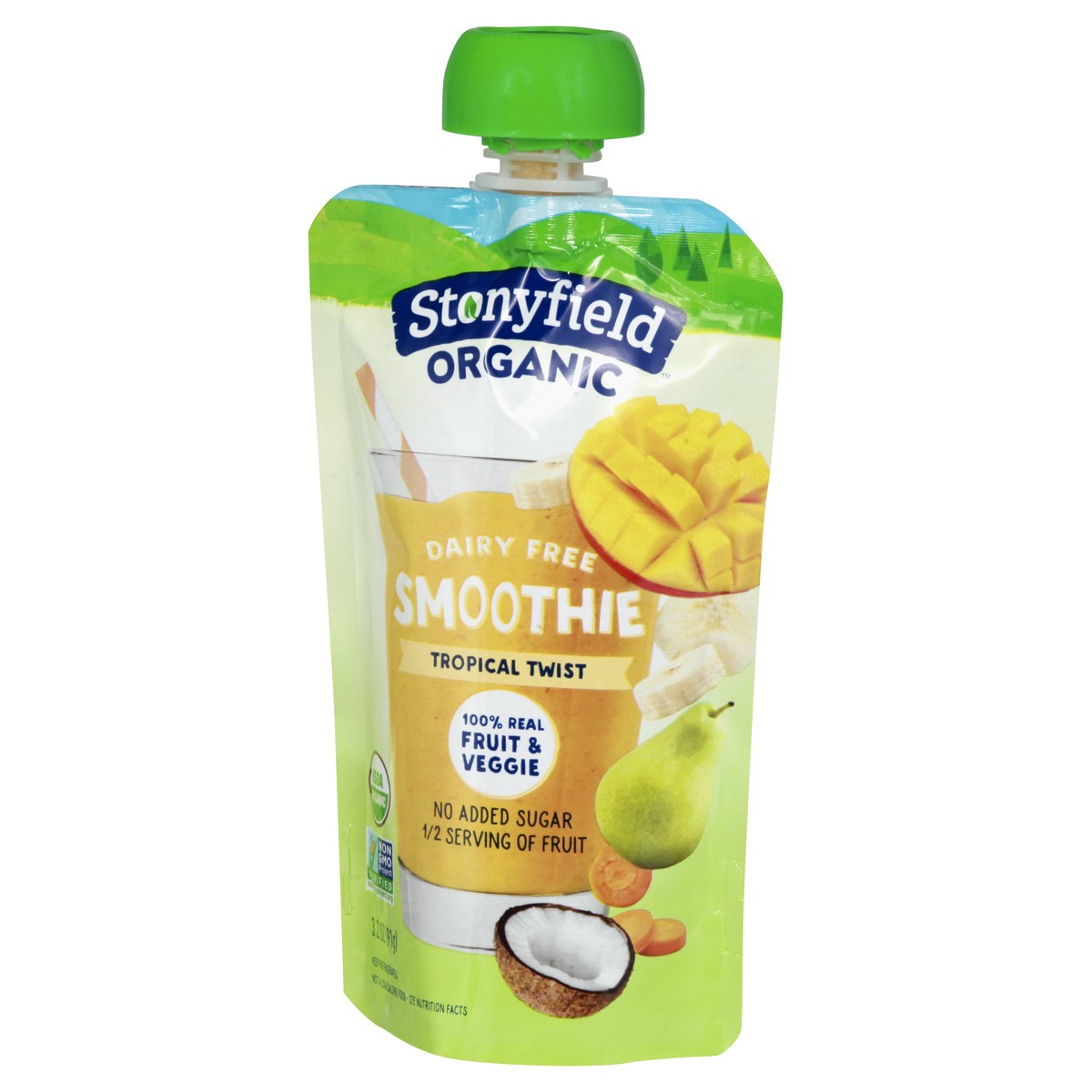 slide 7 of 10, Stonyfield Organic Dairy Free Tropical Twist Smoothie 3.2 oz. Pouch, 3.2 oz