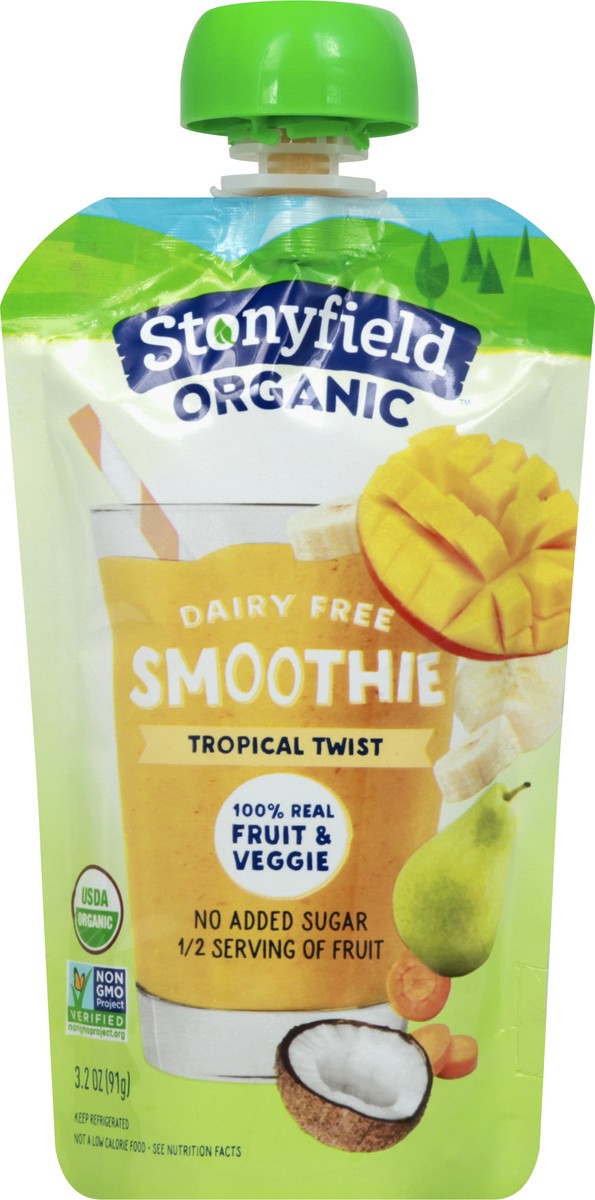 slide 3 of 10, Stonyfield Organic Dairy Free Tropical Twist Smoothie 3.2 oz. Pouch, 3.2 oz