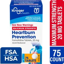 Kroger® Maximum Strength Heartburn Prevention Acid Reducer Famotidine Tablets 20mg, 75 ct
