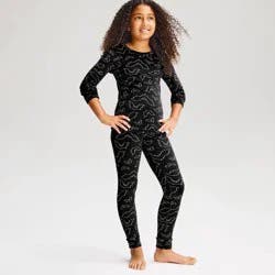 Girls' Halloween Bat Printed Tight Fit Snuggly Soft 2pc Pajama Set - Cat & Jack™ Black 8