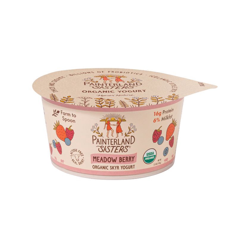 slide 1 of 5, Painterland Sisters Organic Meadow Berry Skyr Yogurt - 16g Protein 5.3oz, 16 gram, 5.3 oz