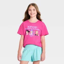 Girls' KPop Demon Hunters "Ramyeon Club" Short Sleeve T-Shirt - Pink S