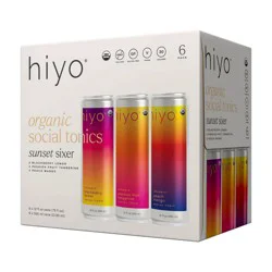 Hiyo Non-Alcoholic Organic Social Tonics Sunset Sixer Variety Pack - 6pk/12 fl oz Cans
