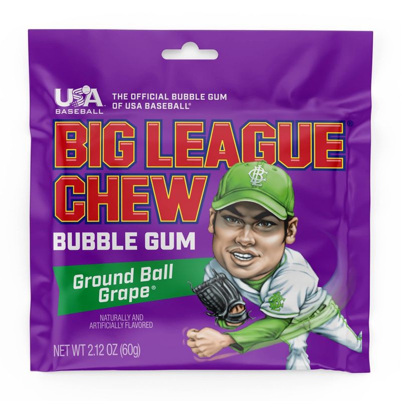 slide 1 of 4, Big League Chew Grape Chewing Gum Candy - 2.12oz, 2.12 oz