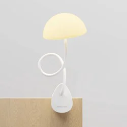 Smallish Mushroom Lamp – Soft Glow Night Light for Bedroom, Desk, or Dorm Room - White