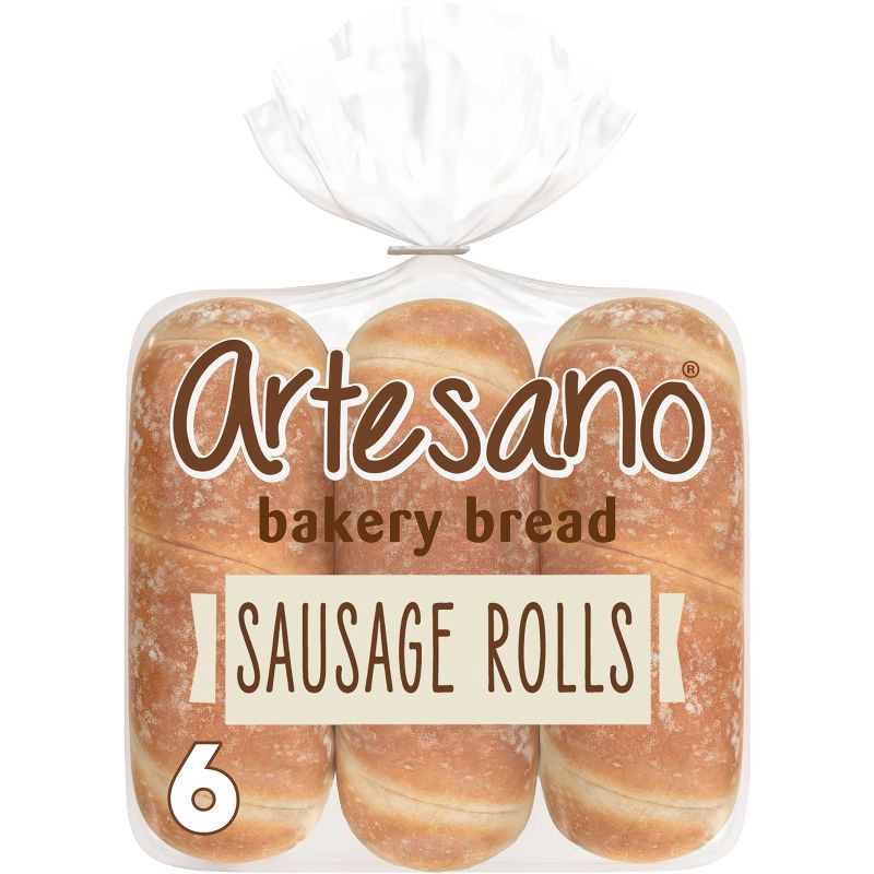 slide 1 of 7, Artesano White Sausage Rolls - 15oz/6ct, 6 ct