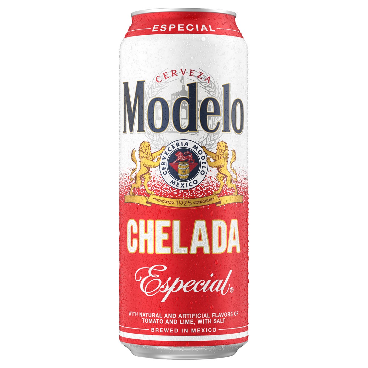 slide 1 of 9, Modelo Chelada Especial Mexican Import Flavored Beer, 24 fl. oz. Single Beer Can, 3.5% ABV, 24 fl oz
