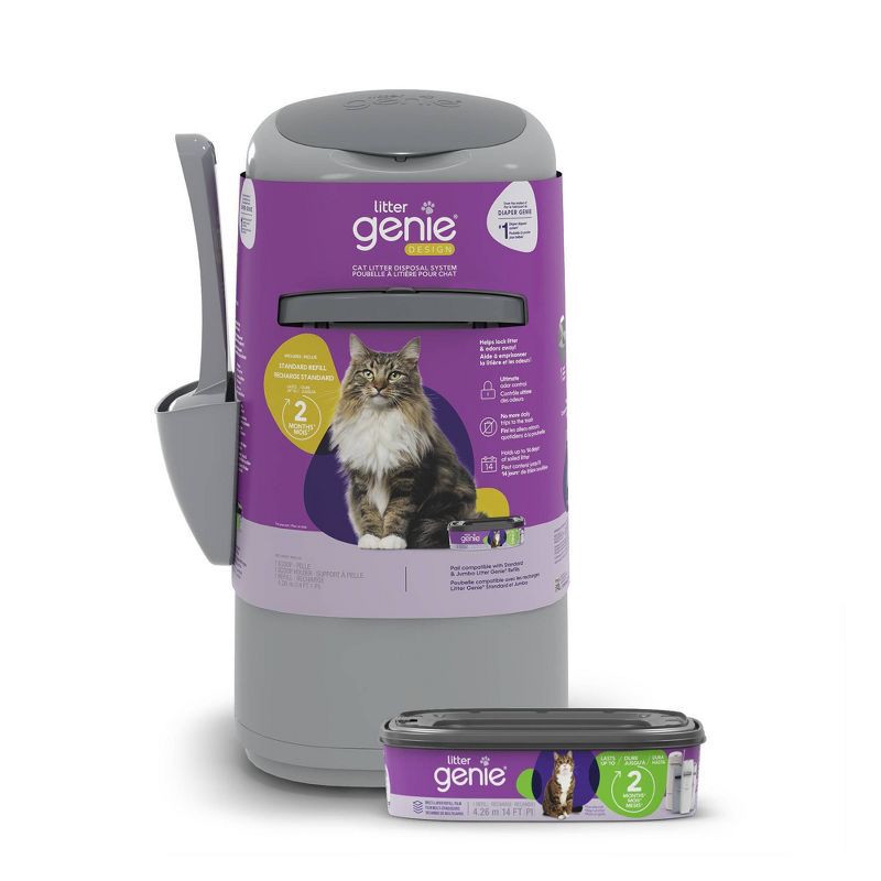 slide 1 of 10, Litter Genie LG Pail Pet Waste Container - Gray, 1 ct
