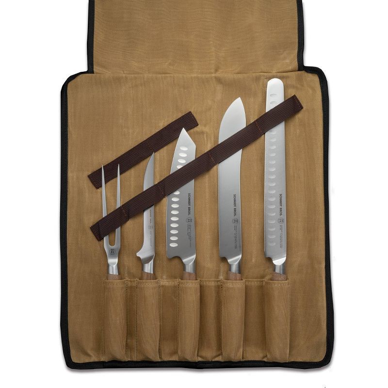 slide 1 of 6, Schmidt Bros Cutlery Schmidt Brothers Cutlery Beacon 6pc BBQ Knife Roll Set, 6 ct