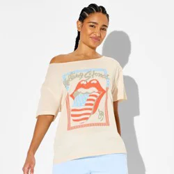 The Rolling Stones Women's Rolling Stones Americana Short Sleeve Graphic T-Shirt - Cream XXS