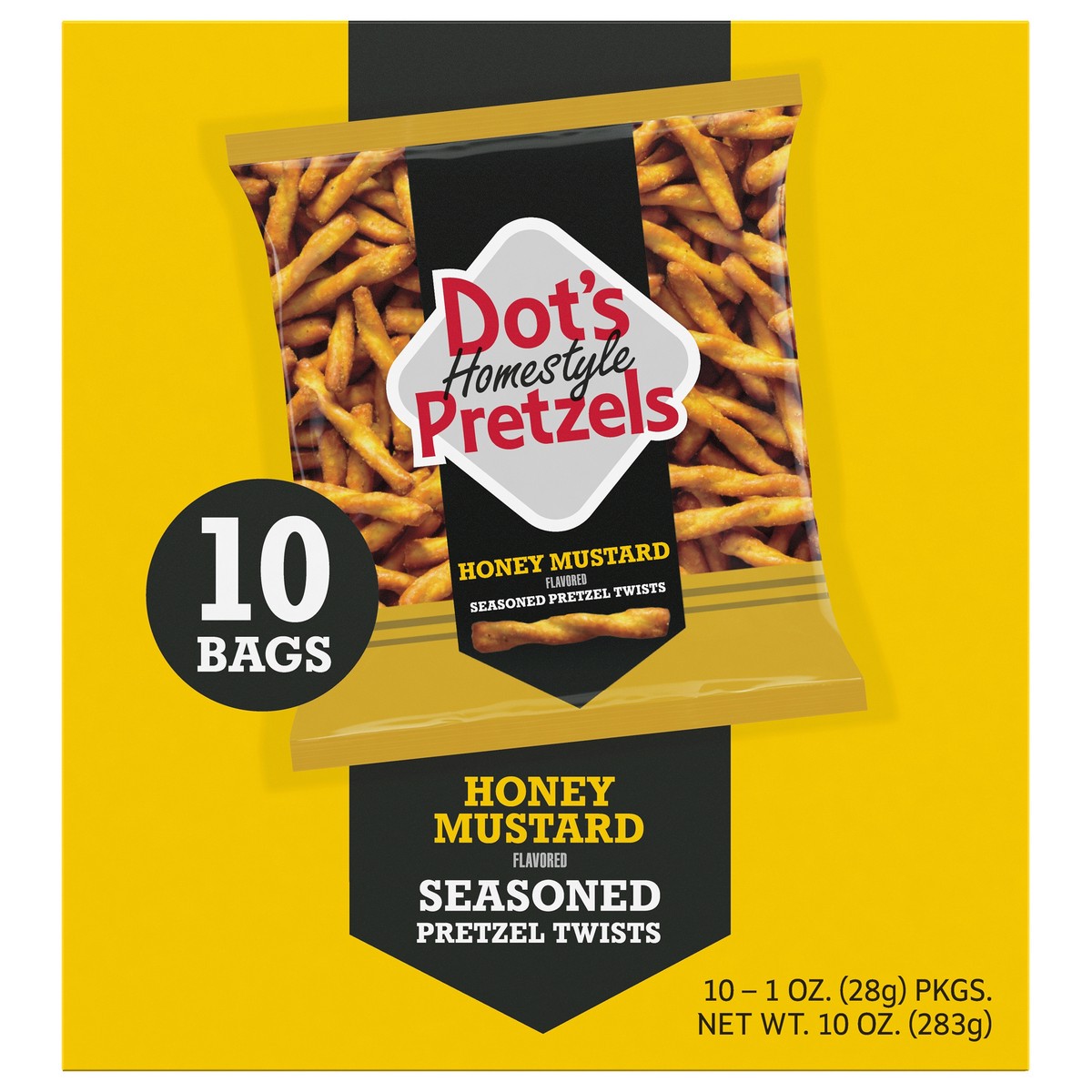 slide 1 of 10, Dot's Homestyle Pretzels Honey Mustard Seasoned Pretzel Twists, 1 oz, 10 Count, 10 ct