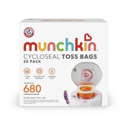 Munchkin CycloSeal Toss Bags for Step Pro and Touch Free Pro Diaper Pail Refill Bags, Lavender Scent - 20pk
