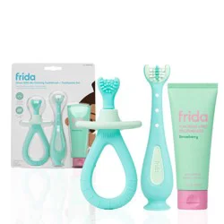 Frida Baby Grow with Me Training Infants Manual Soft Toothbrush Set with Fluoride Free Toothpaste