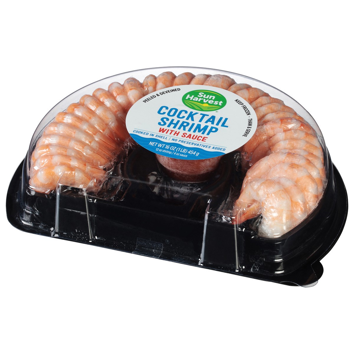 slide 3 of 4, Sun Harvest Brand Cocktail Shrimp W/Sauce, 16 oz