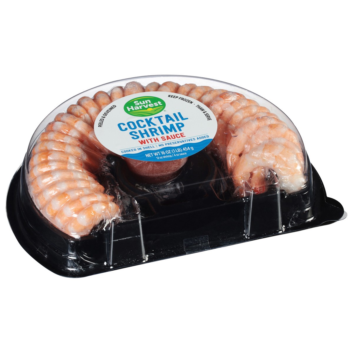 slide 4 of 4, Sun Harvest Brand Cocktail Shrimp W/Sauce, 16 oz