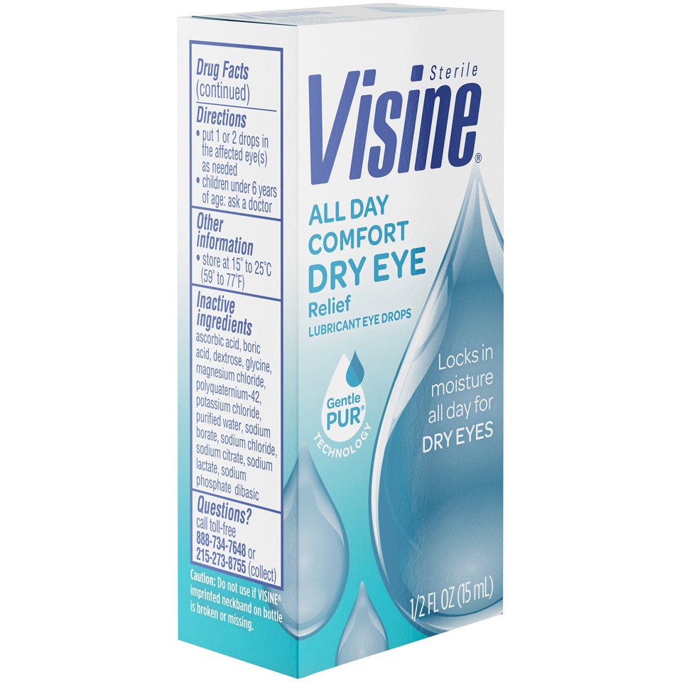 slide 2 of 6, VISINE All Day Comfort Dry Eye Relief Eye Drops, 0.5 Fl. Oz, 0.50 fl oz