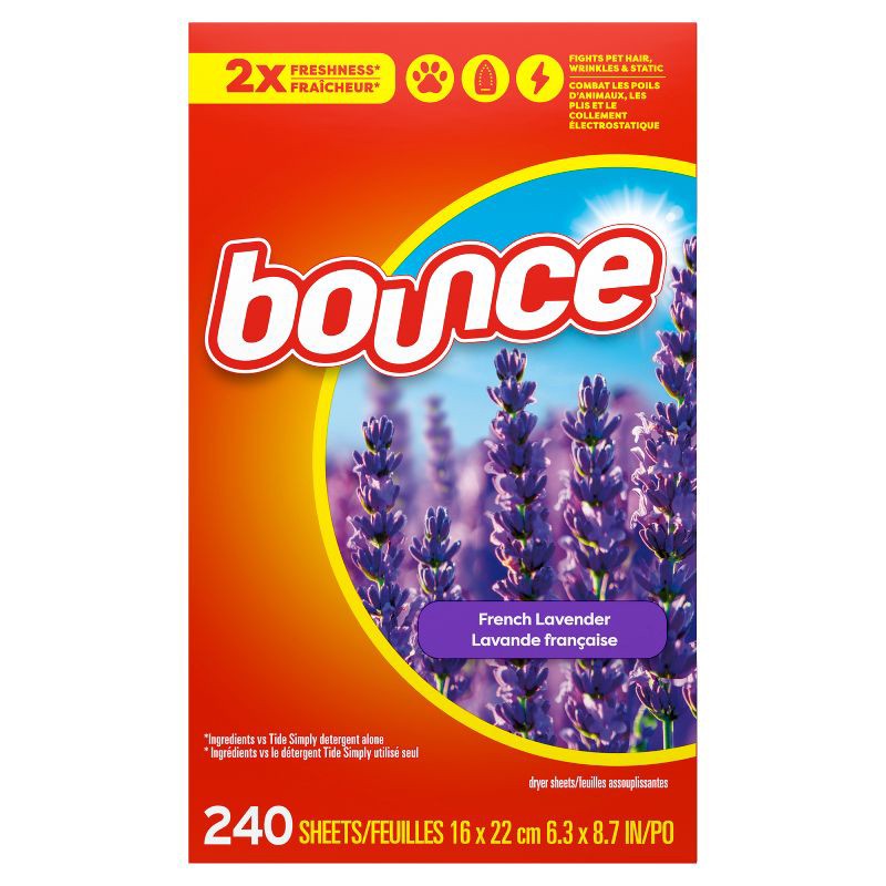 slide 1 of 12, Bounce French Lavender Dryer Sheets - 240ct, 240 ct