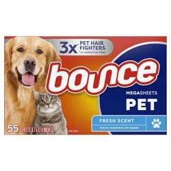Bounce Fresh Pet Dryer Sheets - 55ct
