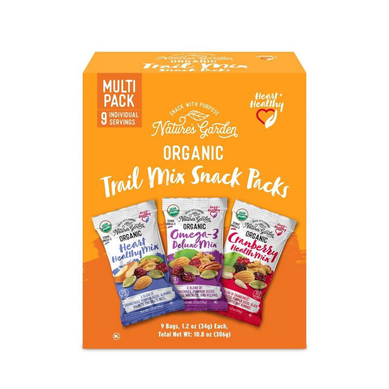 slide 1 of 4, Nature's Garden Snacks Organic Trail Mix - 10.8oz/9ct, 10.8 oz, 9 ct