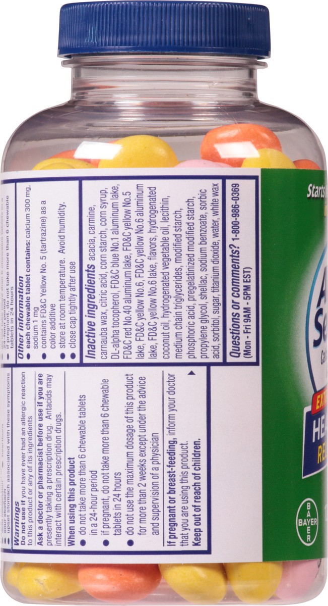 slide 4 of 10, Alka-Seltzer Chewable Tablets Extra Strength Assorted Fruit Heartburn Reliefchews 120 ea Bottle, 120 ct