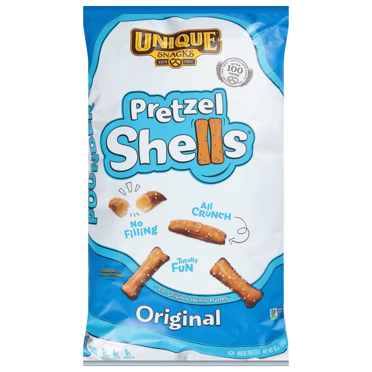 slide 1 of 9, Unique Snacks Original Pretzel Shells 16 oz, 16 oz