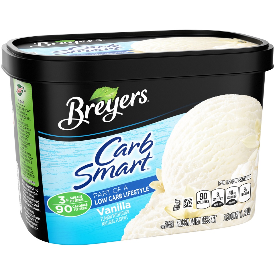 slide 2 of 5, Breyers CarbSmart™ Frozen Dairy Dessert Vanilla, 48 oz, 48 oz