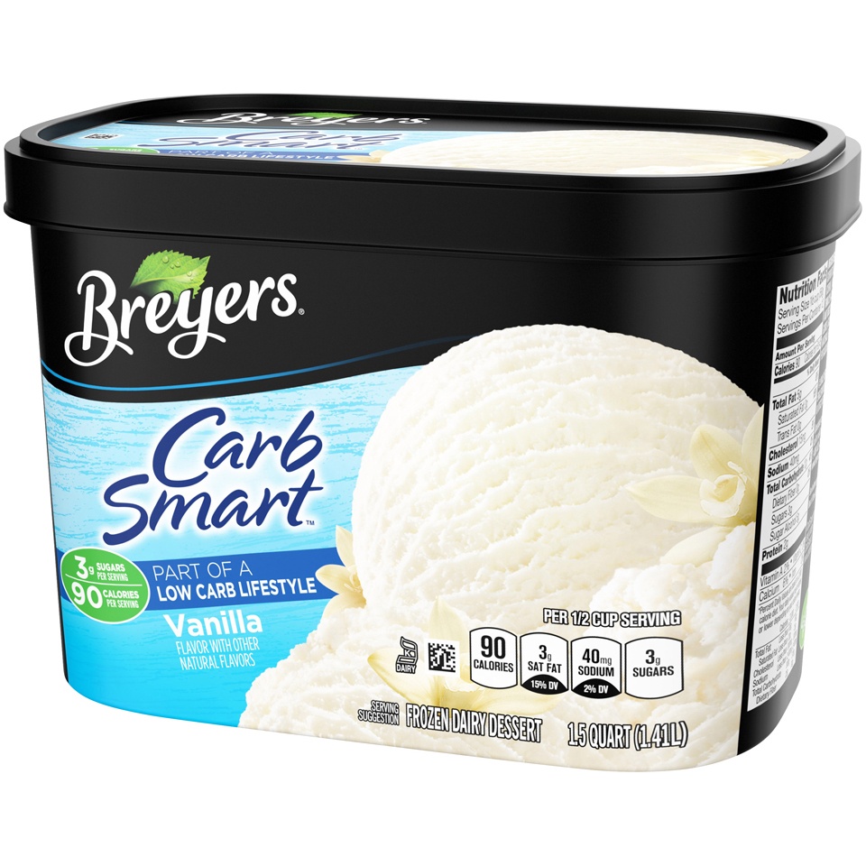slide 3 of 5, Breyers CarbSmart™ Frozen Dairy Dessert Vanilla, 48 oz, 48 oz