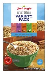 Giant Eagle Instant Oatmeal, Variety Pack