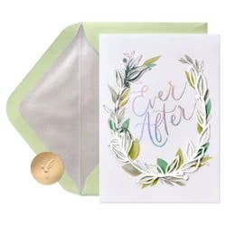 PAPYRUS Wedding Ever After Wreath Greeting Card