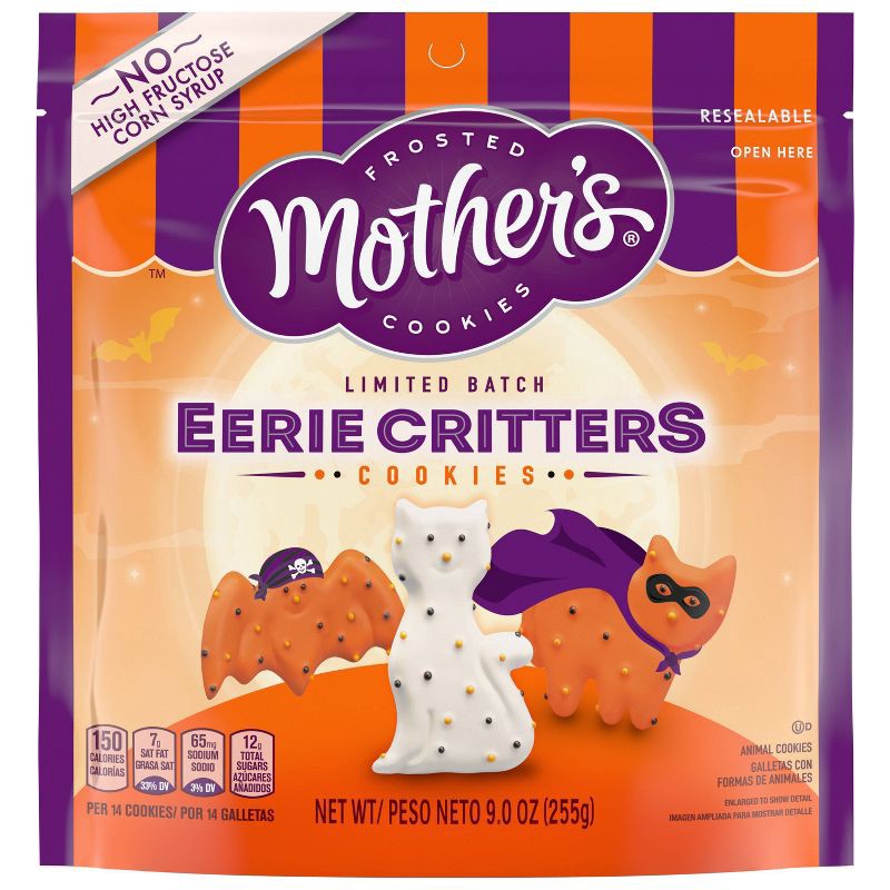 slide 1 of 5, Mother's Cookies Halloween Eerie Critters Cookies Snacks - 9oz, 9 oz
