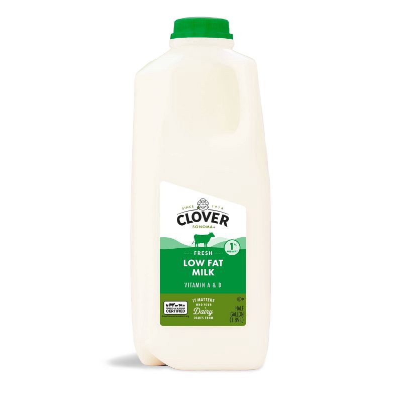 slide 1 of 1, Clover Sonoma Fresh 1% Low Fat Milk - 0.5gal Jug, 1/2 gal